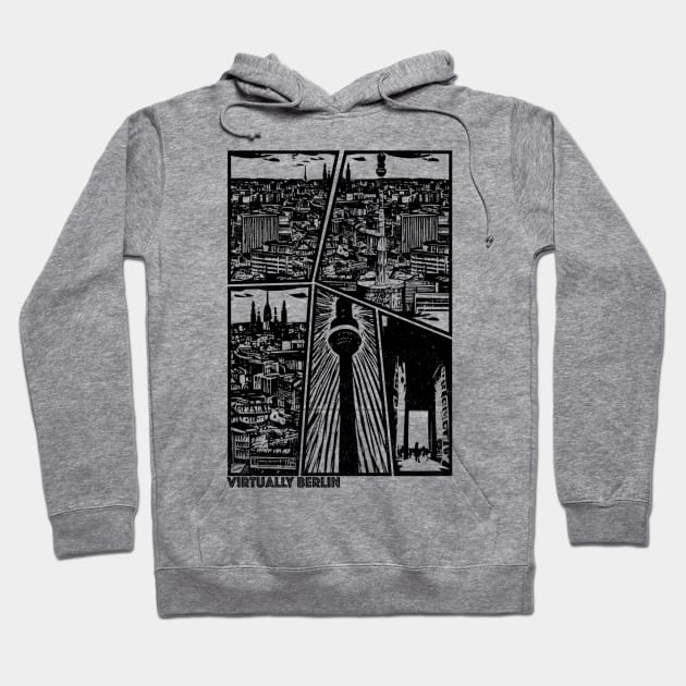 Berlin Skyline, Manga Style, Created by AI Hoodie by RCDBerlin